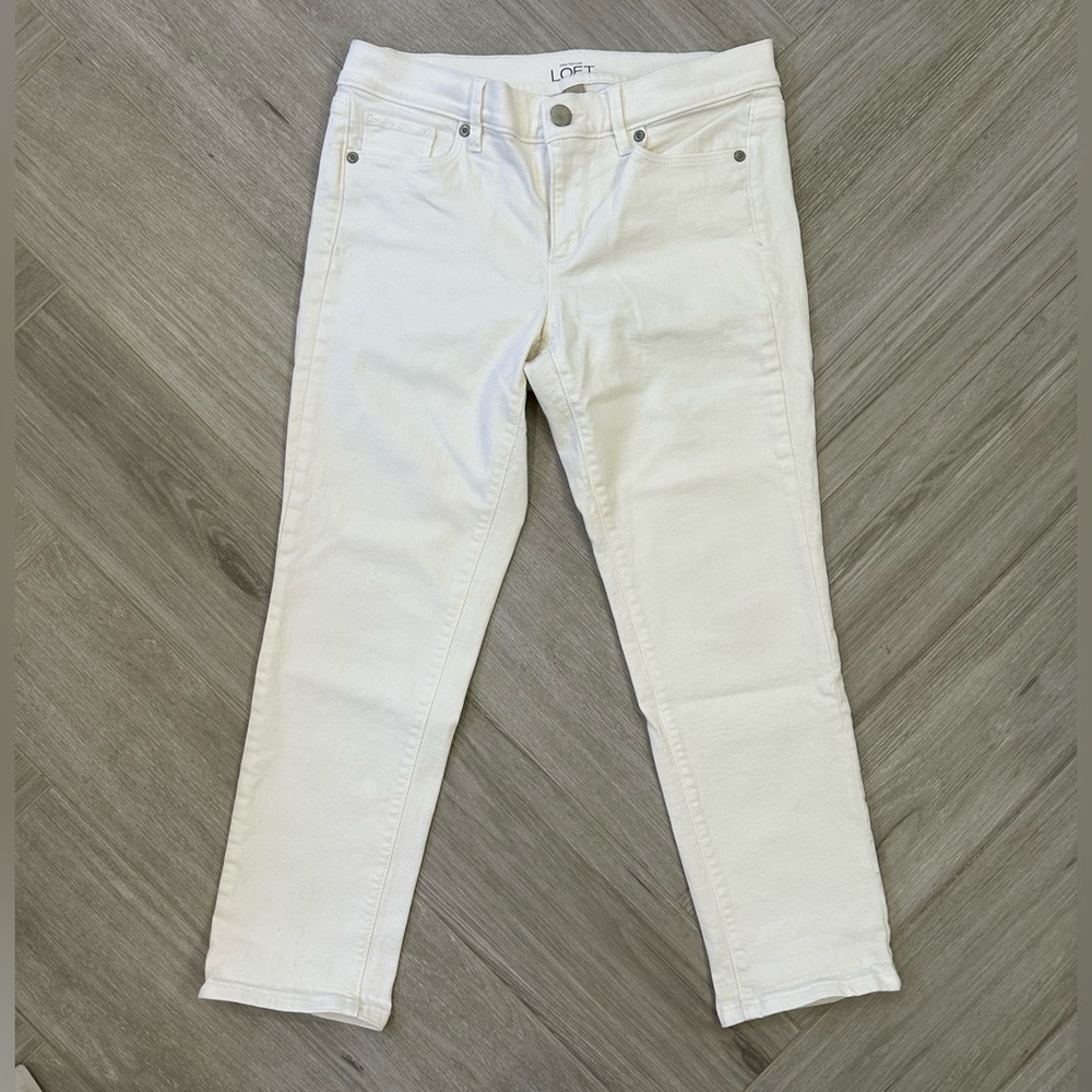 LOFT Women's White Modern Crop Jeans 6 Petite